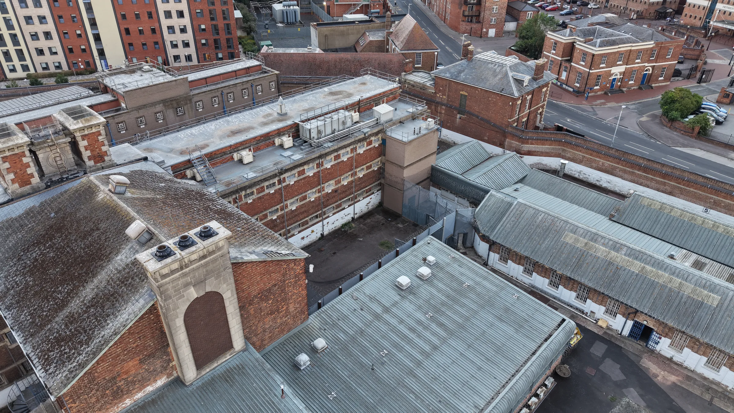 Aerial view of Gloucester Prison